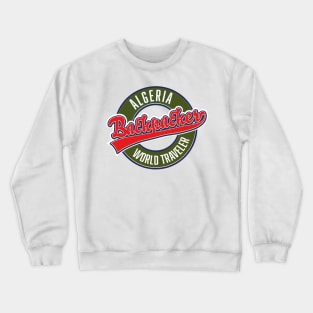 Algeria Backpacker world traveler logo Crewneck Sweatshirt